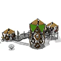 Outdoor Playground Equipment With Climbing Frames Net Structures Slides And Canopies For Kids
