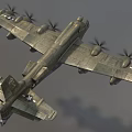 Vintage Military Fighter Aircraft With Multi Propellers Wings And Star Insignia