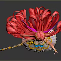 Magical Fairy Character With Red Hair Pink Wings And Sparkling Wand