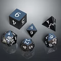 Black Cube Shaped Furniture Decor With White Numbers On Reflective Surface