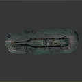 Detailed Rusted Sunken Ship Model With Underwater Corals And Shells