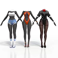 Three Female Models Wearing Different Fashion Outfits And Accessories