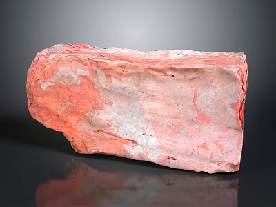 Red And Gray Wooden Stone With Natural Textured Surface For Decorative Use 3d model