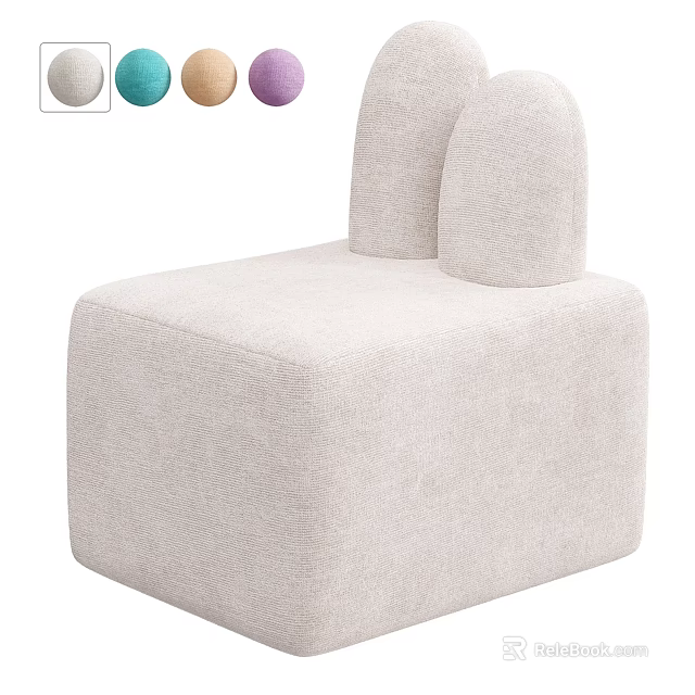 Single Sofa Fabric Upholstered Modern Minimalist Design With Multiple Color Options 3d model