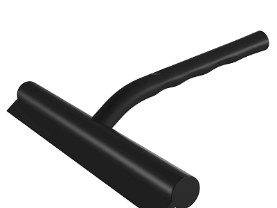 Black Rubber Squeegee Tool With Long Handle For Household Window Cleaning Use 3d model