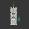 Complex Industrial Tower Equipment With Multi Level Platforms And Antenna Arrays