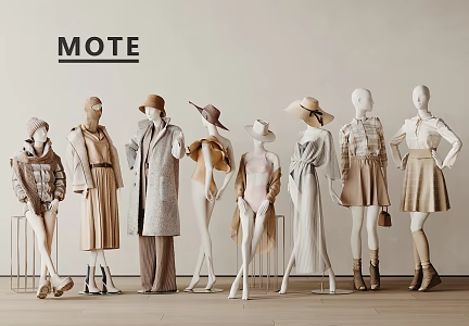 Modern Clothing Model Clothes Women Clothing Display 3d model