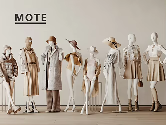 Modern Clothing Model Clothes Women Clothing Display 3d model