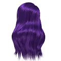 Stylish Purple Long Wavy Hair on White Head Silhouette Illustration