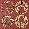 Japanese Metal Carving Japanese Patterns and Wind Patterns Traditional Carving 3d model