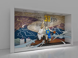 Modern Window Comic Window 3d model