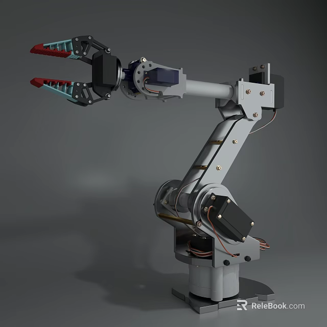 Advanced Industrial Robot Arm With Mechanical Joints And Metal Gripper Structure 3d model 