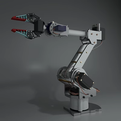 Advanced Industrial Robot Arm With Mechanical Joints And Metal Gripper Structure 3d model