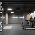 Modern Fitness Gym Interior With Treadmills Lockers Workout Equipment And Training Space