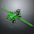 Green Agricultural Functional Vehicle With Long Spray Booms And Cab
