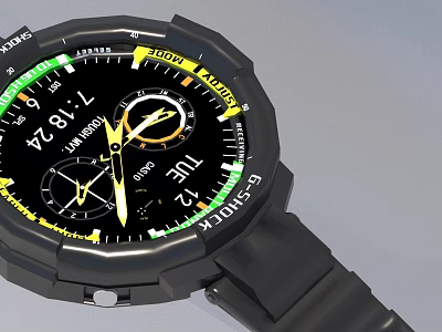 Smart Watch Decorative Accessory Set With Black Design Multi Function Display And Color Accents 3d model