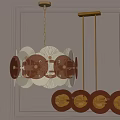 Elegant Crystal Chandelier with Colorful Glass Petals and Golden Frame Hanging for Warm Interior Lighting