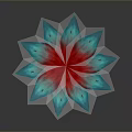 Vibrant Flowering Plant With Blue Petals And Red Center On Dark Background