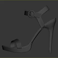 Minimalist Gray Open Toe Stiletto Sandals With Buckle Strap And Platform Sole