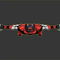 Superhero Character In Red Black Costume With Muscular Build And Extended Arms