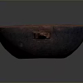 Hand Carved Artisan Bowl With Dual Handles And Dark Textured Surface