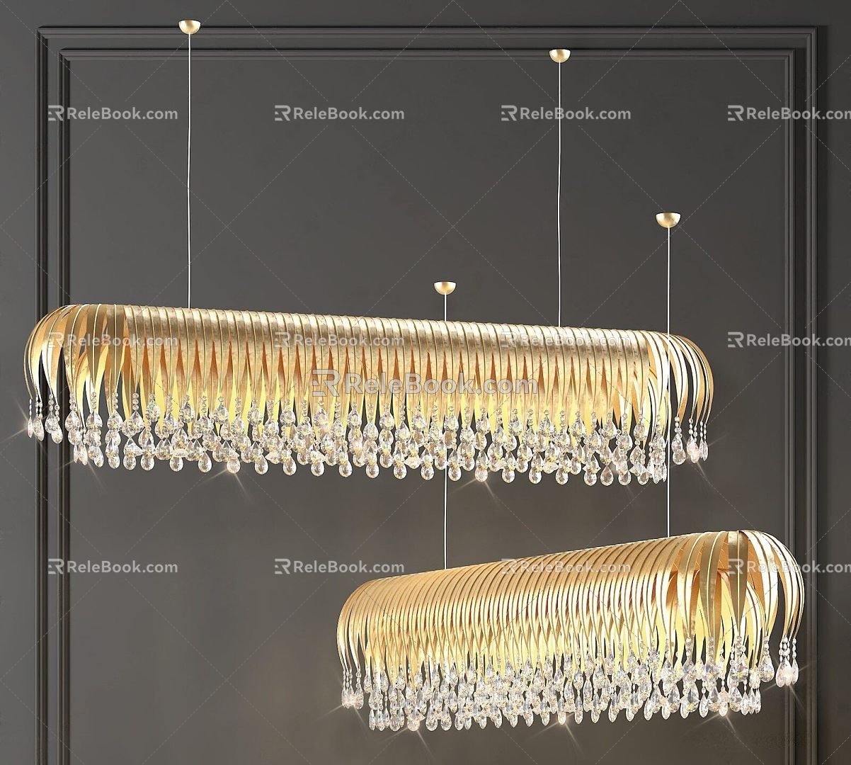 Modern Light Luxury Chandelier 3d model