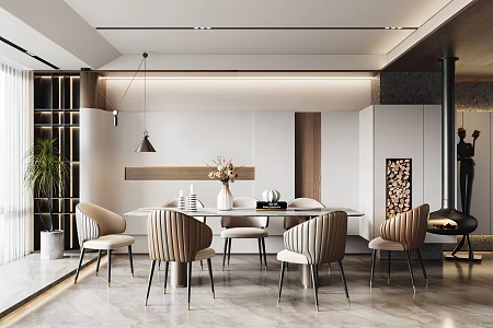 Light Luxury Restaurant 3d model