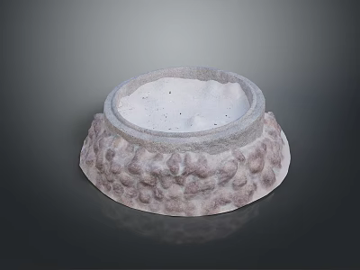 Stone Decorative Bowl With Textured Base And Smooth Interior For Home Use 3d model