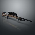 Modern Tactical Sniper Rifle With Scope Tan Black Finish And Precision Design