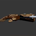 Advanced Bronze Mechanical Arm Device With Green Light Indicators And Leather Straps