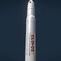 LEO400 Rocket Model Featuring White Body Pointed Tip And Multi Stage Design 3d model