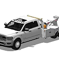 White Dodge Ram Heavy Duty Tow Truck With Towing Equipment And Functional Design