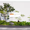 modern landscape sketch courtyard sketch plant pile landscape tree fern stone pebble bryophyte combination 3d model