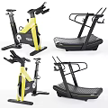 Fitness Sports Equipment Modern Yellow Black Design Exercise Bike And Treadmill For Home Gym