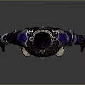 3D Fantasy Character Armor Design With Purple Black Details And Metallic Decorations