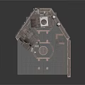 Futuristic Industrial Platform With Dome Structure Silos And Circular Grates