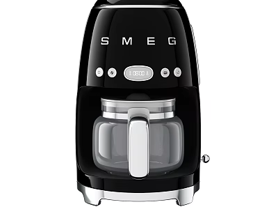 Vintage SMEG Coffee Machine with Black Retro Design Transparent Carafe and Control Buttons 3d model
