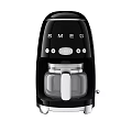 Vintage SMEG Coffee Machine with Black Retro Design Transparent Carafe and Control Buttons