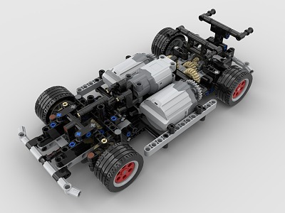 Lego toy building blocks 4WD chassis 3d model