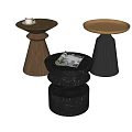 Antique Side Table Combination Round Side Table Small Round Table Leisure Table Marble Side Table Solid Wood Side Table 3d model