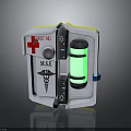 First Aid Medical Kit With Red Cross Caduceus Symbol MSE Label And Green Light
