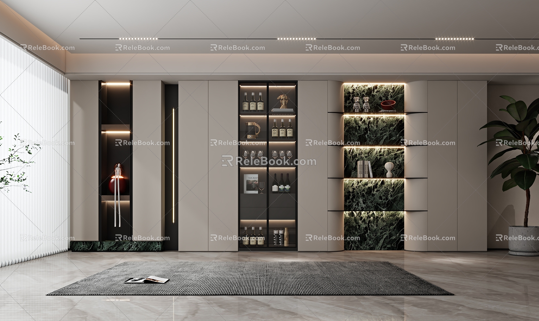 Decorative Cabinet Wine Cabinet 3d model