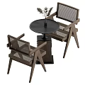 Middle-style leisure tables and chairs 3d model