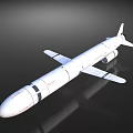 Military Weapon White Cruise Missile With Aerodynamic Wings And Tail Structure