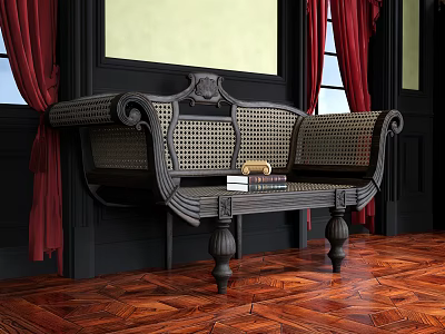 American Style Leisure Chair Chaffee Sofa Chair Woven Chair Backrest Chair Decorative Chair Armchair Multi-person Chair Decoration 3d model