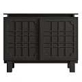 Wooden Decorative Cabinet With Grid Door Design For Modern Home Decor