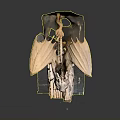 Mythical Winged Dragon Sculpture with Obelisk Structure and Intricate Stone Base