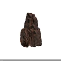 Rough Textured Organic Wooden Stone With Layered Surface And Brown Black Patterns