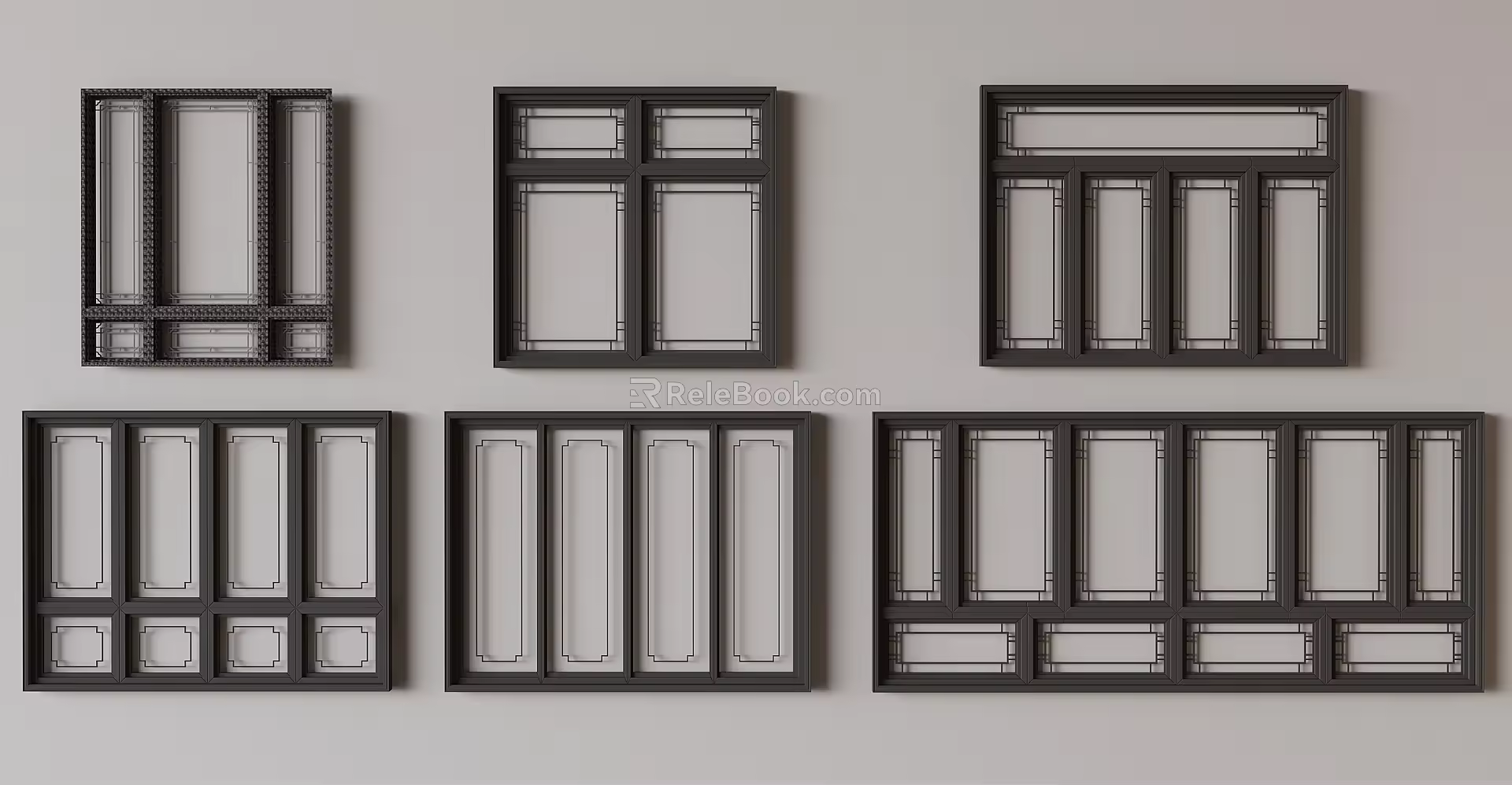 new chinese style window casement window new chinese style sliding window bay window broken bridge aluminum casement window 3d model