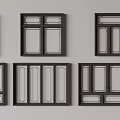 new chinese style window casement window new chinese style sliding window bay window broken bridge aluminum casement window 3d model